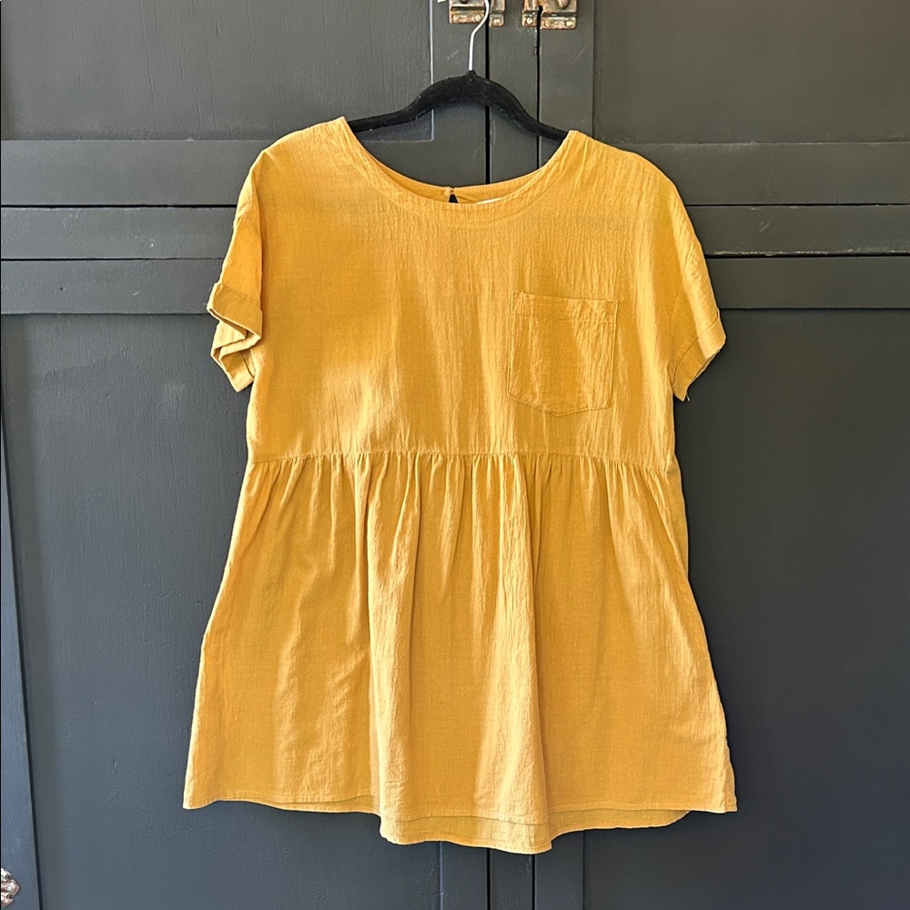 Modcloth Mustard Yellow Babydoll top